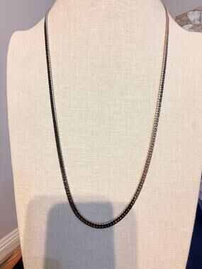 Vintage Silver Tone Snake Chain Necklace 30”